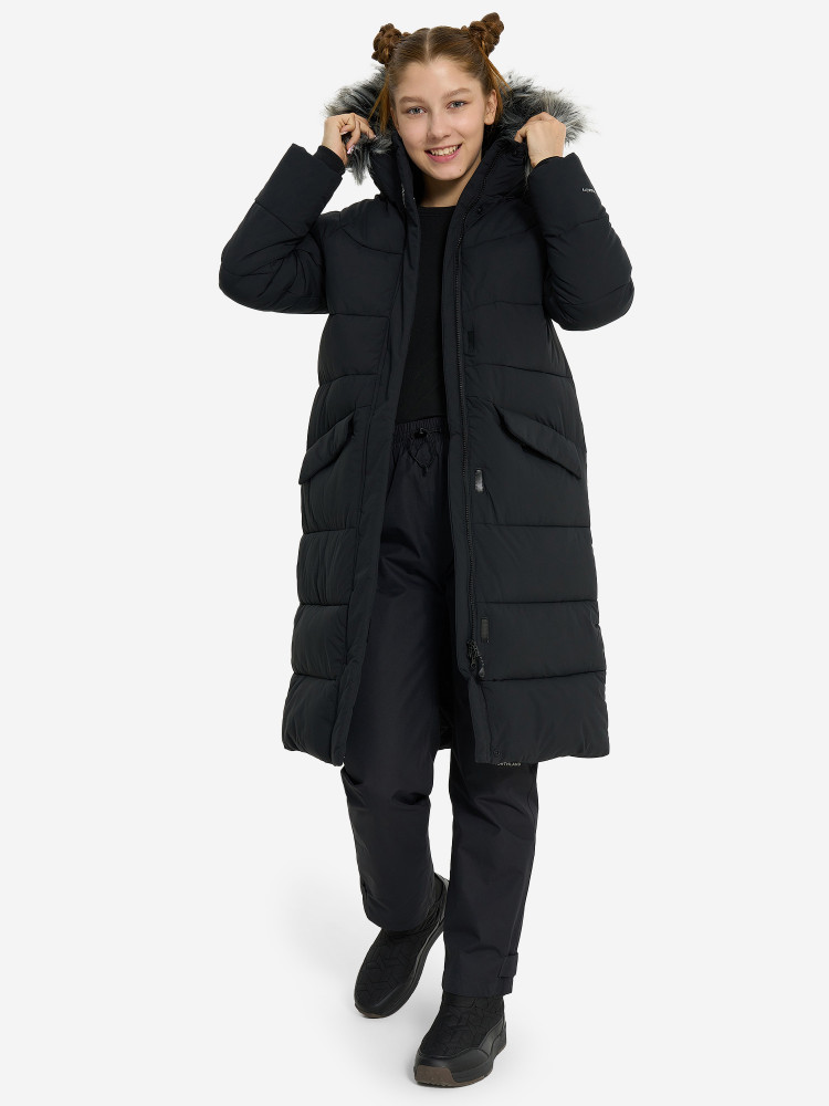 Пальто утепленное для девочек - фото 4