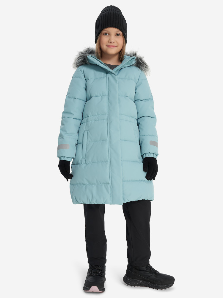 Пальто утепленное для девочек - фото 4