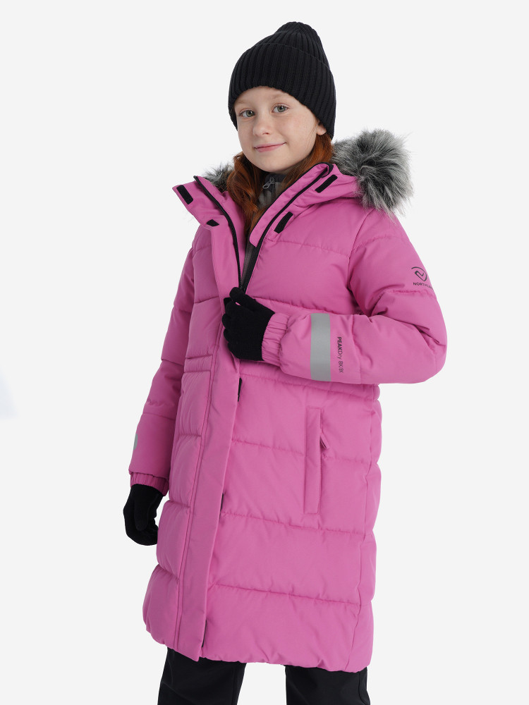 Пальто утепленное для девочек - фото 6