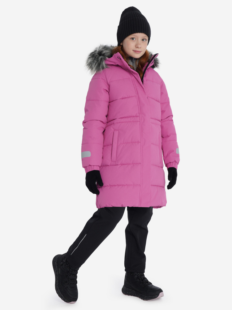 Пальто утепленное для девочек - фото 5