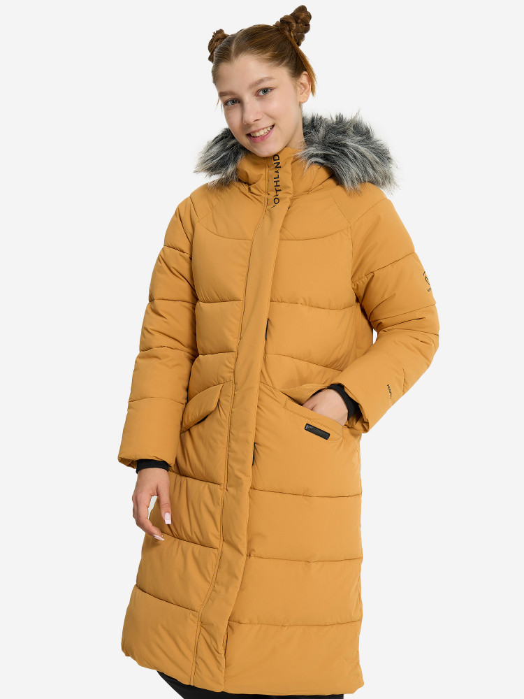 Пальто утепленное для девочек - фото 2