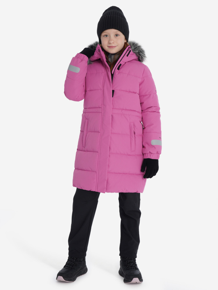 Пальто утепленное для девочек - фото 4